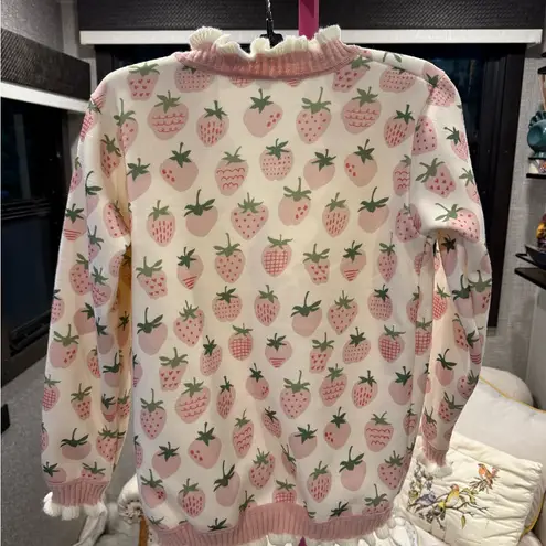 Strawberry Print Cardigan Sweater