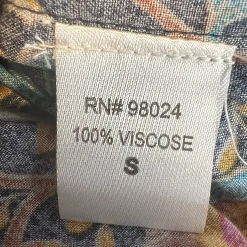 House of Harlow 1960 Smocked Top Blue Size S Ruffle Sleeve Peplum Stretch