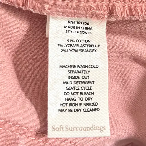 Soft Surroundings Ultimate Straight Leg Full Length Pull On Jeans Pink Medium