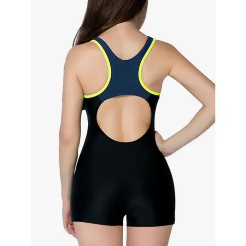 Beautyin Women One Piece Boyleg Training Performance Swimwear Black L Large New