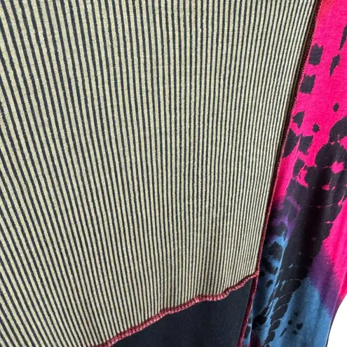 Parsley & Sage Colorful Striped Color Block 3/4 Sleeve Patchwork Light Top Sz L Size L