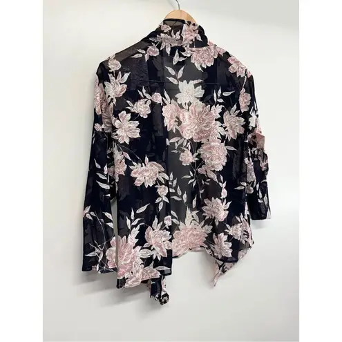 Jessica Howard Jessica Howard Light Jacket Size 12 Petite Black Pink Open Front NEW