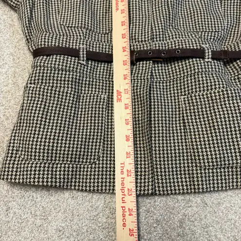 Max Mara  Womens Brown‎ Houndstooth Belted Blazer Sz 12 Career Academia Luxury