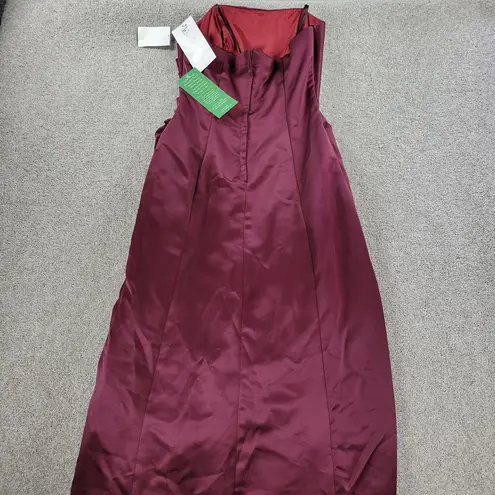 VTG Urban Girl Nites Prom Dress 13/14 Red Satin Faux Wrap Toile Formal Gown Purple