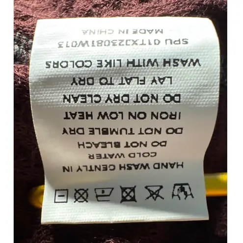 BLOOMCHIC Burgundy Gray Waffle Knit Henley Tunic Top Plus Size 22 24 Brown