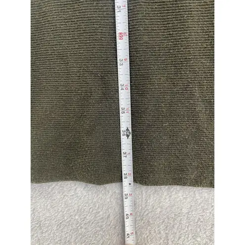 EXPRESS  Women's Sweater Dress Cutout Sleeve Back Ribbed Olive Green Size Medium