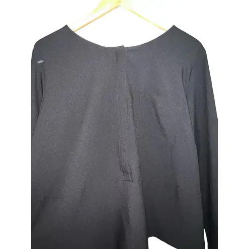 Elizabeth And Clarke Black Long Sleeved Blouse With Flirty Hem Women’s Size 16