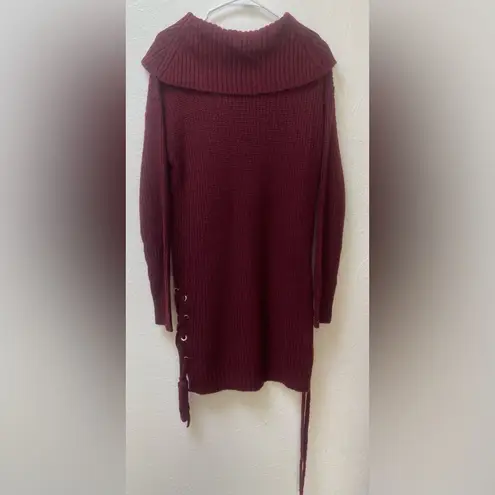 knee length dress wine color is a little thick fabric size XL Red