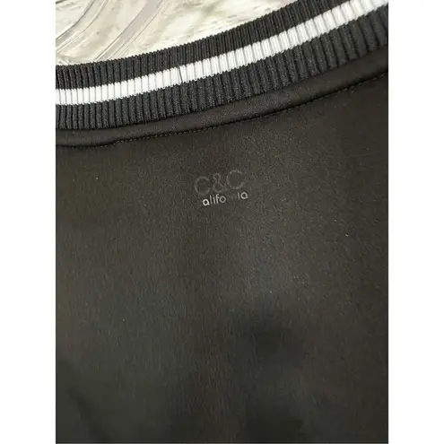 C&C California C & C California Women's Neoprene Scuba Mesh Pullover Sweatshirt Black Sz Medium