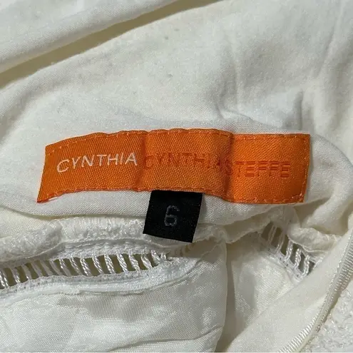 Cynthia Steffe Women’s Size 6 White Floral Embroidered Balloon Hem Tank Dress