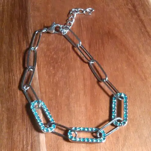 Blue Austrian Crystal Stainless