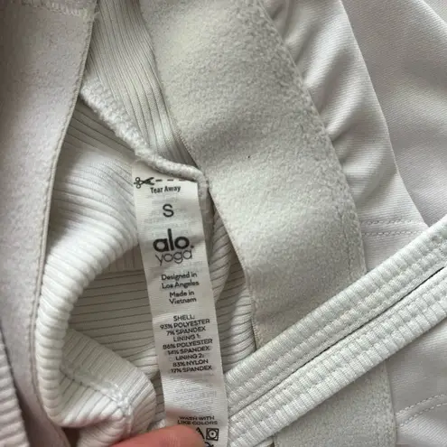 Alo Yoga  ALOSOFT RIBBED CROP CALM TANK WHITE Sz S - Image 6