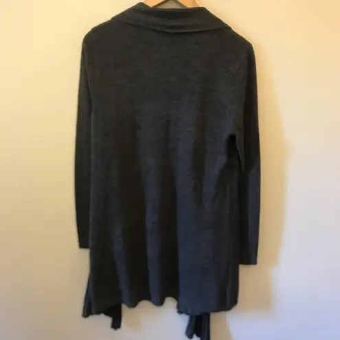 One World  Gray Waterfall Open Cardigan Sweater L