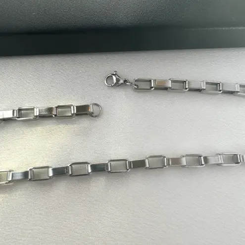 Link Chain Necklace for Men Women Streetwear Hip Hop Unisex Style Silver