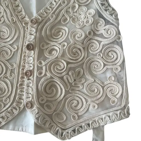Kenar Vintage Cream Detailed Vest Size Large