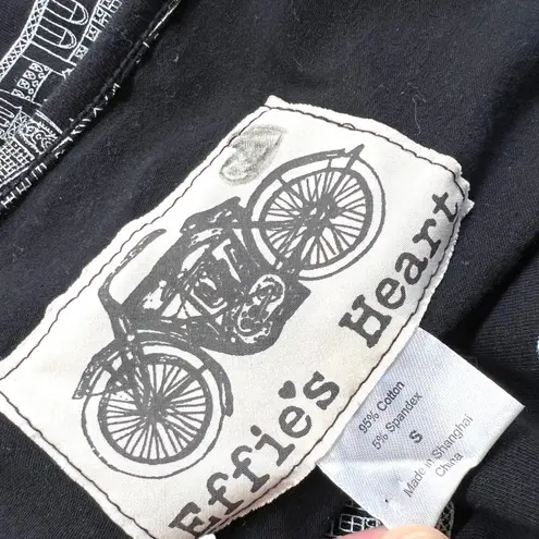 Effies Heart Cityscape Print Faux Wrap Dress Black White Size Small