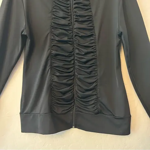 Frederick's of Hollywood ⭐️Frederick’s of Hollywood black ruched full zip jacket size large
