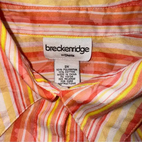 Breckenridge Casual Yellow and Orange Button Down Shirt with Relaxed Fit
