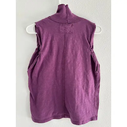 We The Free  Tank Top Womens Sm‎ Mock Neck Sleeveless Ribbed Purple Boho Indie