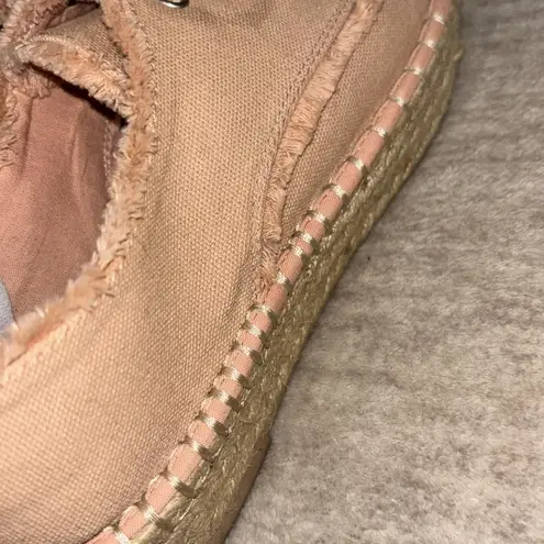 6 1/2 women Dolce Vita DV Peach Canvas platform casual lace up shoes espadrille Orange Size 6.5