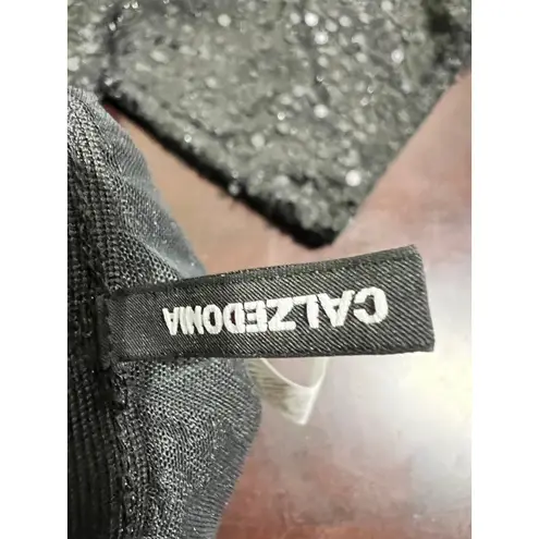 Calzedonia Black Sequin Wide Leg Pants Sparkly Party Occasion Evening Small - Image 2