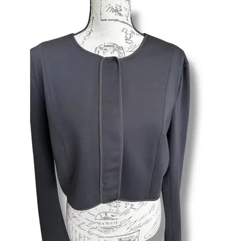 Narciso Rodriguez For Design Nation Women's Snap Button Black Crop Blazer Large