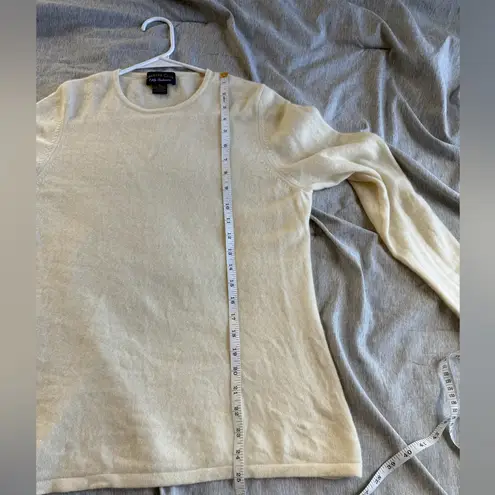 Charter Club  Luxury 100% Cashmere Women Cream Crewneck Sweater Size M Preppy