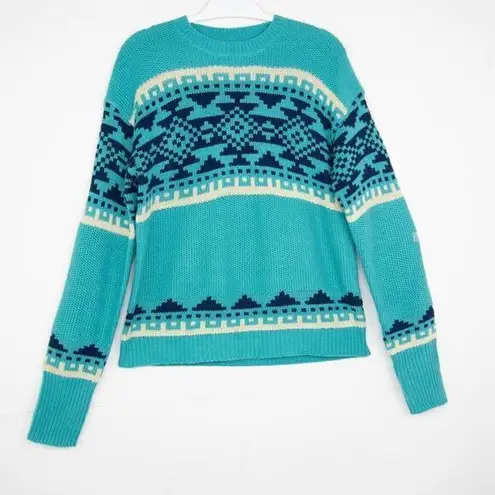 Weatherproof NEW Fair Isle Pullover Sweater, Turqouise, Size Large