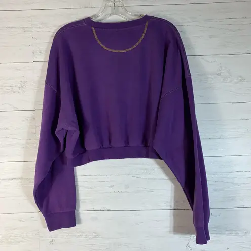 UNK NBA La Lakers Cropped Jumper Purple Womens Medium NBA Basketball Summer Sweatshirt