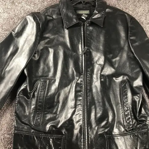 Banana Republic  Jacket Womens XL Black Genuine Leather Motorcycle Bike Bomber