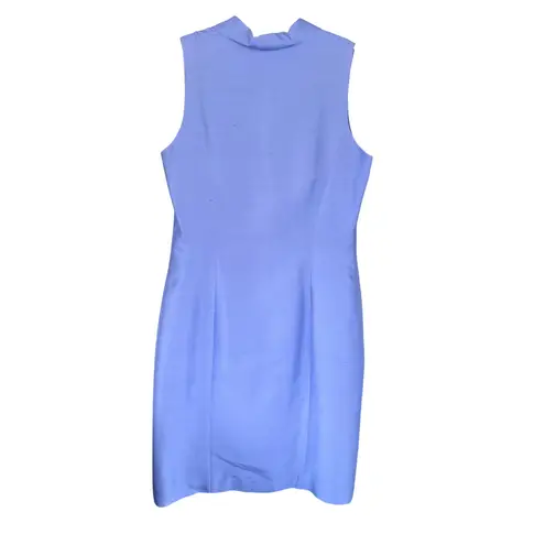 August Silk Dress Sleeveless Sheath Career Office Periwinkle Blue Size 4
