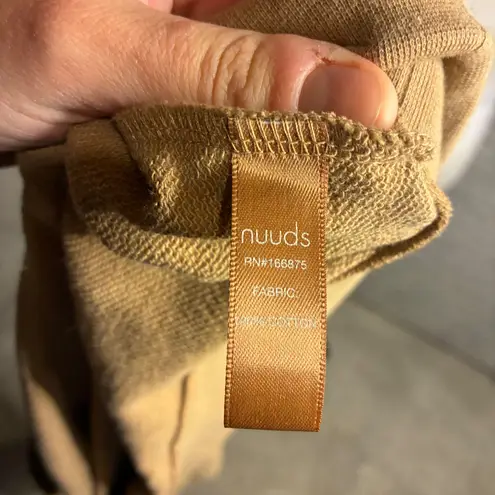 Nuuds Tan Cropped Sweatshirt Pullover Long Sleeve Casual Top Women's XL