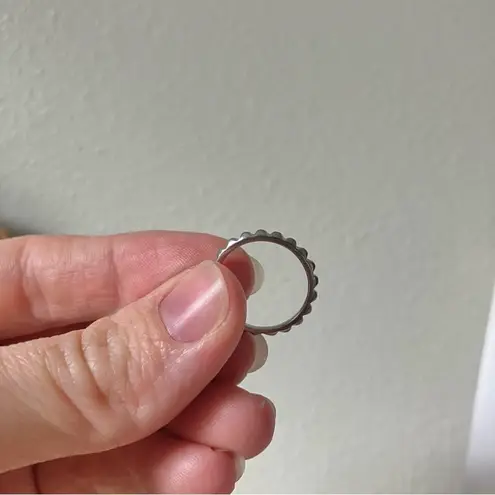 Studded Silver Minimal Band Ring Vintage Grunge Punk Classic Stacking Layering Jewelry