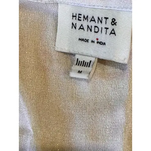 Hemant and Nandita multicolor viscose Plunging Long Peasant Dress size M