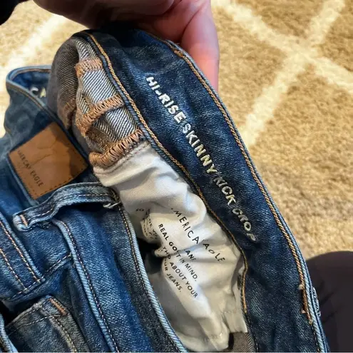 American Eagle  High Rise Skinny Kick Distressed Jeans size 8R