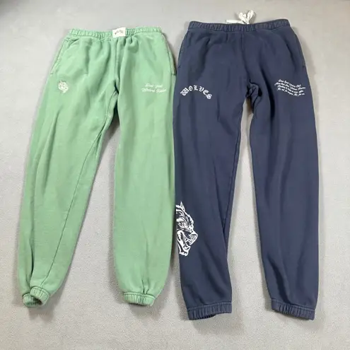 Darc Sport Wolves Sweatpants Joggers SHE BUNDLE SET Both S Navy Blue and Green