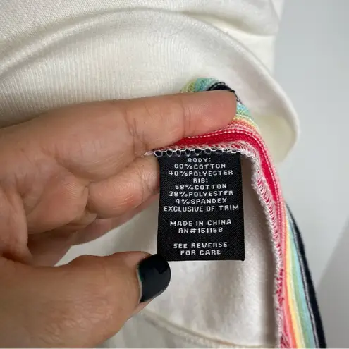 525 America Rainbow Stripe Sweatshirt in Bleach White Multi