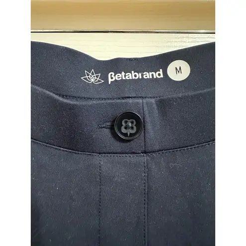 Betabrand Womens Long navy Wide-Leg Mid Rise Pull On Casual Pants Size Medium