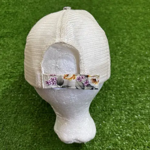 vintage blue bell ice cream Hat Pink Flowers Floral trucker Brenham TX Cow