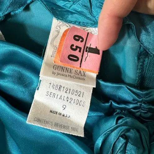 Gunne Sax 1960s Romantic Renaissance Bridal Collection Tooled Satin Dress