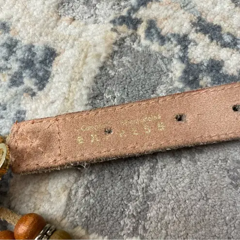 EXPRESS  Beaded Vintage Leather Belt - Brown and Pink