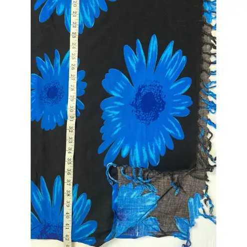 In Gear Ocean Blue Black Floral Fringe Multiway Swim Cover