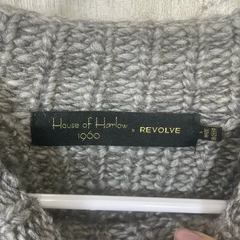 House Of Harlow 1960 x Revolve Wool Blend Dillin Sweater size S Grey High Neck Gray