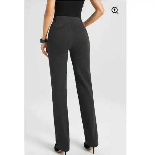 Betabrand Pants Womens Medium Petite Gray Classic Dress Yoga Stretch Comfort