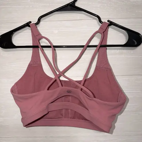 Stori Small Mauve Pink Strappy Sports Bra Medium Support Soft Stretch Activewear