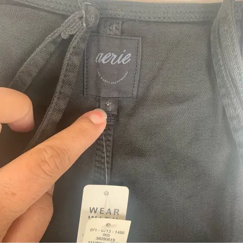 Aerie  women's size XL Dark Gray shortalls fray new shorts overalls