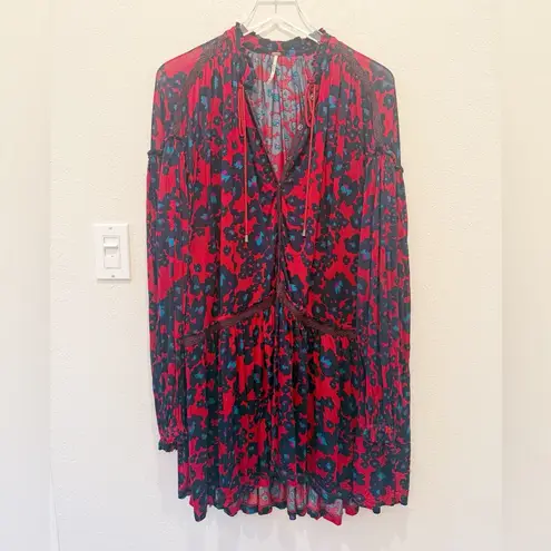 Free People  Love‎ Letter Tunic Dress Red Boho