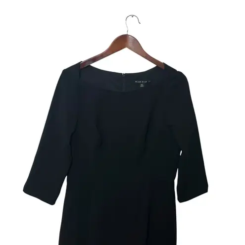 Black Halo Marissa Sheath Dress Women’s Size 12 Black Fitted 3/4 Sleeve Elegant