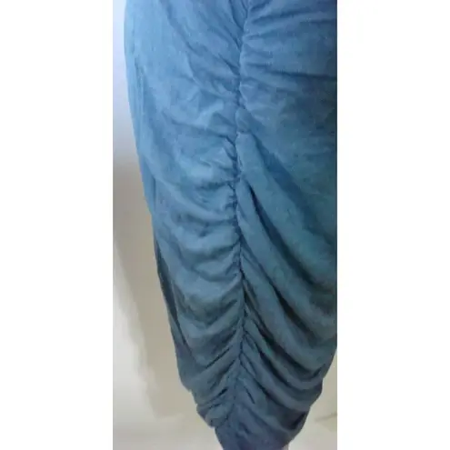 prAna New Womens NWT L Blue Dress Foundation SS T shirt Blouson Ruched Soft