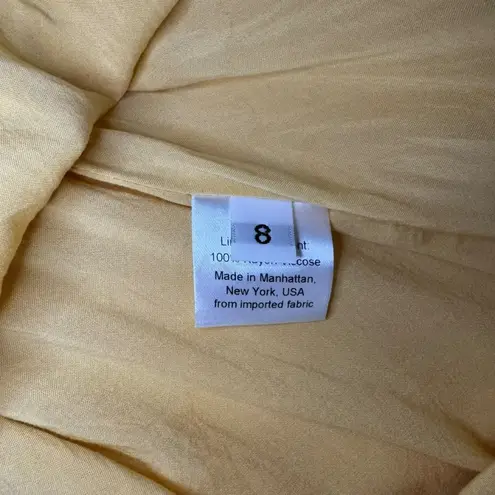 Rachel Comey Tipple One Shoulder Pleated Linen Asymmetrical Dress in Yellow SZ:8